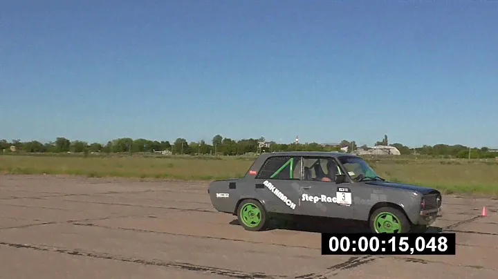 ВАЗ 2101 Копейка с Двигателем Альфа Ромео Замер 402 метра VAZ 2101 engine Alfa Romeo 3,0 V6 220 л.с.
