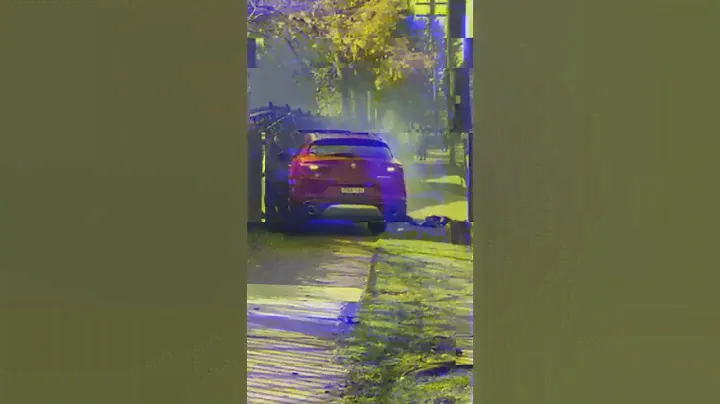 Thief crashed into fence with stolen Alfa Romeo.
